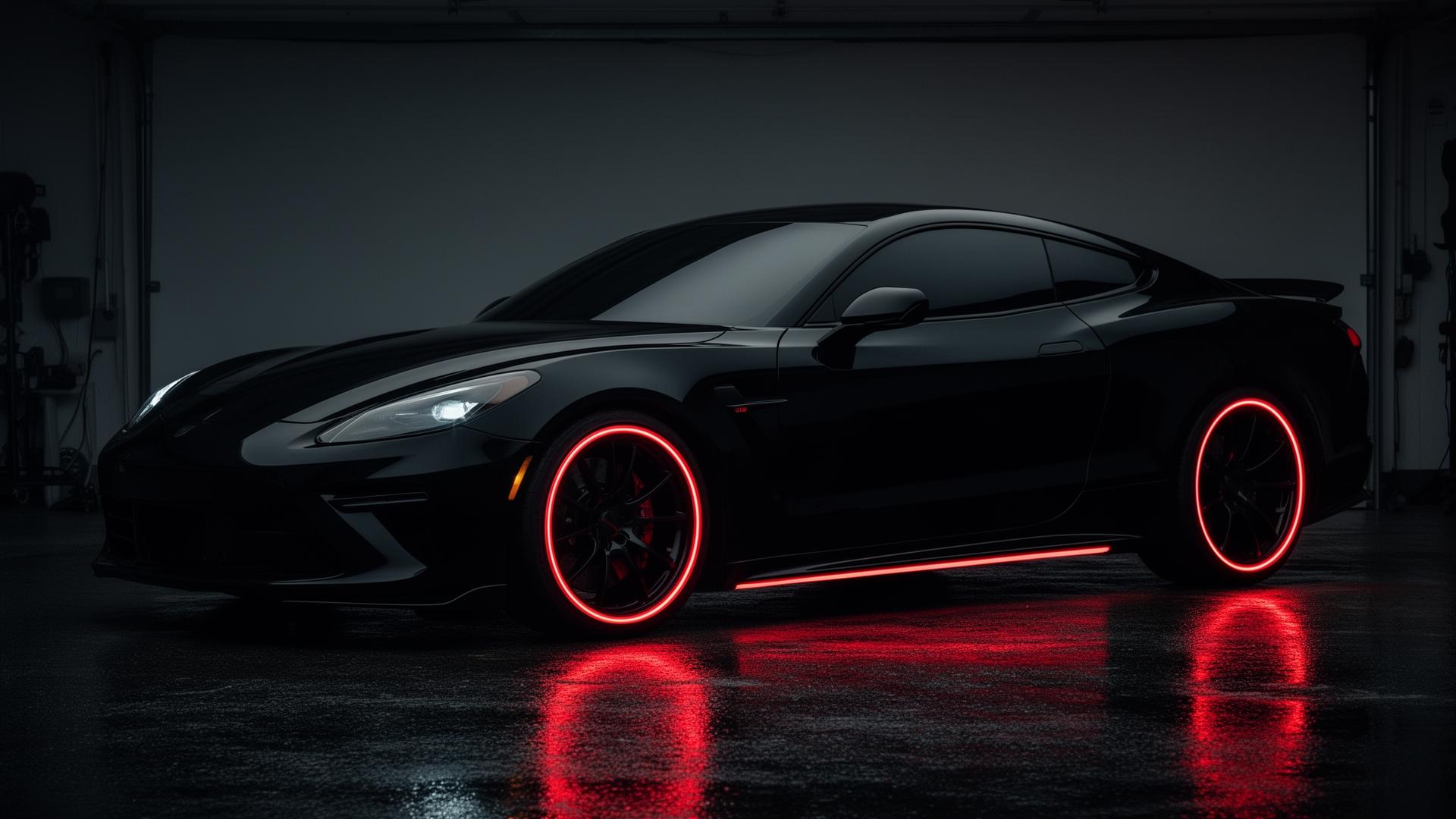 Blacked out tinted sports car